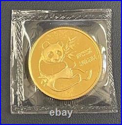 1982 3 Coin Gold Set, 1/2, 1/4, 1/10ozt. Chinese Pandas Very Rare Factory Sealed