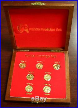 1982-87 China 1/10 oz. Gold Panda 10Y 7-Coin Panda Prestige Set