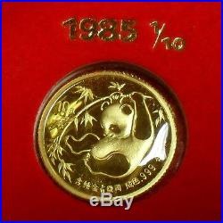 1982-87 China 1/10 oz. Gold Panda 10Y 7-Coin Panda Prestige Set