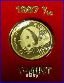 1982-87 China 1/10 oz. Gold Panda 10Y 7-Coin Panda Prestige Set