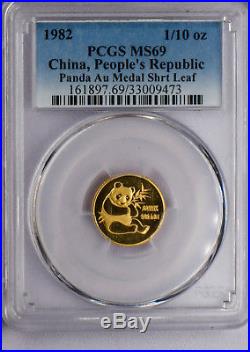 1982 China Gold Panda 4-coin set PCGS MS69 #4831