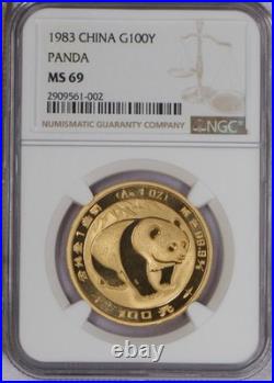 1983 Gold Panda 5 Coin Set NGC MS69