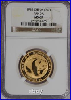 1983 Gold Panda 5 Coin Set NGC MS69