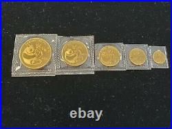 1984 5-COIN GOLD PANDA SET 100Y 50Y 25Y 10Y 5Y in Mint Packaging