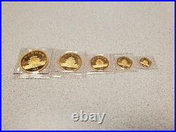 1984 5-COIN GOLD PANDA SET 100Y 50Y 25Y 10Y 5Y in Mint Packaging