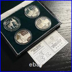 1984 China 4-Coin Historical Figures Silver Proof Set withCOA