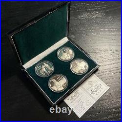 1984 China 4-Coin Historical Figures Silver Proof Set withCOA
