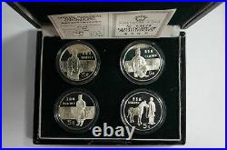 1984 China Historic Figures 5 Yuan Silver Proof Four Coin Set
