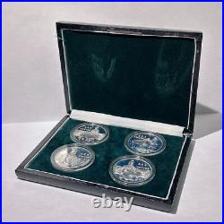 1984 Chinese New Years Eve 5 Yuan Silver 4pc Set in Original Box 1984 Chinese New Years Eve 5 Yuan Silver 4pc Set in Original Box