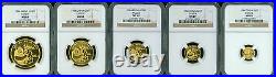 1984 Gold Panda 5-coins Set 100y 50y 25y 10y 5y Panda Ngc Ms69 China Ms-69