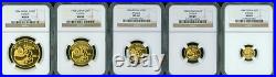 1984 Gold Panda 5-coins Set 100y 50y 25y 10y 5y Panda Ngc Ms69 China Ms-69