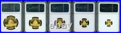 1984 Gold Panda 5-coins Set 100y 50y 25y 10y 5y Panda Ngc Ms69 China Ms-69