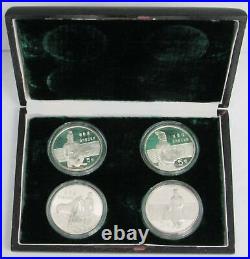 1984 Silver China 4 Coin Historical Figures Original Proof Set In Box