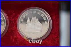 1984 Silver Medal 4Pc. Pagoda Set. 900 Fine Shanghai Mint
