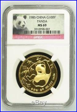 1985 CHINA GOLD PANDA 5 coin set NGC MS69 #3988