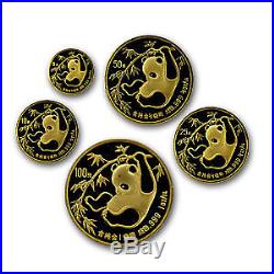 1985 China 5-Coin Gold Panda Set BU SKU#19933