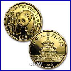 1986 China 5-Coin Gold Panda Proof Set (withBox, No COA)