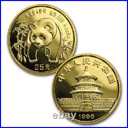 1986 China 5-Coin Gold Panda Proof Set (withBox, No COA)