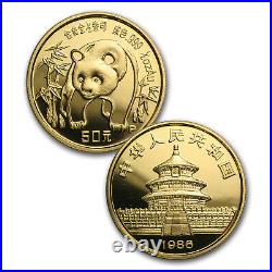 1986 China 5-Coin Gold Panda Proof Set (withBox and COA)