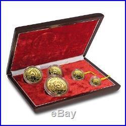 1986 China 5-Coin Gold Panda Proof Set (withBox, no COA) SKU #96670