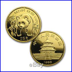 1986 China 5-Coin Gold Panda Set BU (Capsule Only) SKU#167376
