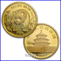 1986 China 5-Coin Gold Panda Set BU (Sealed)