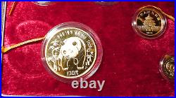 1986 China GOLD PANDA 5 COIN PROOF SET WITH DISPLAY BOX AND COA BUY IT NOW