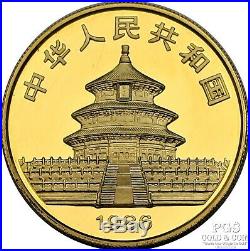 1986 China Panda 5 Coin GOLD Proof Coin Set 1.9 ozt Gold Coin, COA, Box 17036