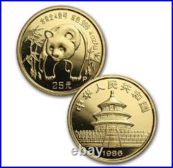 1986 China Panda Gold Proof Set 5 Coin