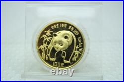 1986 China Proof Gold Panda 5 Coins Set Original Box & COA Spot Free