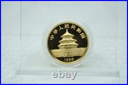 1986 China Proof Gold Panda 5 Coins Set Original Box & COA Spot Free