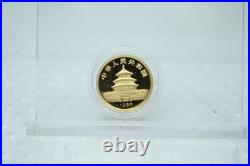 1986 China Proof Gold Panda 5 Coins Set Original Box & COA Spot Free