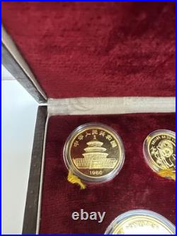 1986 Chinese Panda 5 Coin Gold Proof Set, Original Box & COA 1986 Chinese Panda 5 Coin Gold Proof Set, Original Box & COA