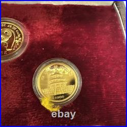 1986 Chinese Panda 5 Coin Gold Proof Set, Original Box & COA 1986 Chinese Panda 5 Coin Gold Proof Set, Original Box & COA