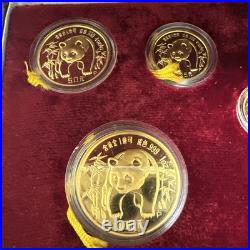 1986 Chinese Panda 5 Coin Gold Proof Set, Original Box & COA 1986 Chinese Panda 5 Coin Gold Proof Set, Original Box & COA