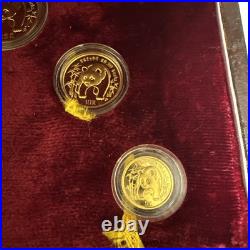 1986 Chinese Panda 5 Coin Gold Proof Set, Original Box & COA 1986 Chinese Panda 5 Coin Gold Proof Set, Original Box & COA