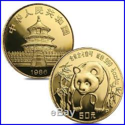 1986 P 1.9 oz Chinese Gold Panda 5-Coin Proof Set (withBox & COA)
