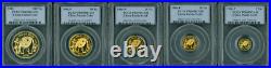 1986-p 5-coins Proof Gold Set Panda 100y 50y 25y 10y 5y Pcgs Pr69 Pf69 China