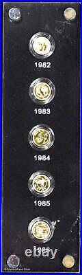 1987-2007 1/25th oz Gold Proof China Panda 25th Ann Set of 25 Coins