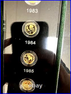 1987-2007 China Panda 25th Anniversary Set of Gold 25 Gold Coin Proof Set