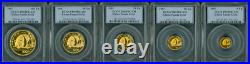 1987 5-coins Proof Gold Set Panda 100y 50y 25y 10y 5y Pcgs Pr69 Pf69 China