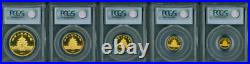 1987 5-coins Proof Gold Set Panda 100y 50y 25y 10y 5y Pcgs Pr69 Pf69 China