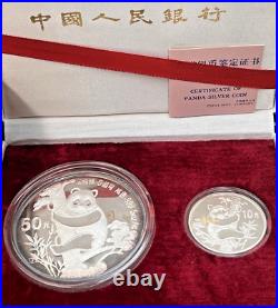 1987 CHINA 5 & 1 OZ PROOF SILVER PANDA 50 AND 10 YUAN SET WithBOX AND OGP 1987 CHINA 5 & 1 OZ PROOF SILVER PANDA 50 AND 10 YUAN SET WithBOX AND OGP