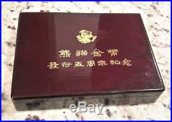 1987 CHINESE SILVER PANDA COIN PROOF SET 5 OZ +1 OZ SILVER COINS RARE in BOX