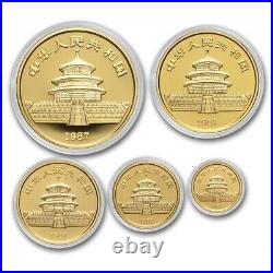 1987 China 5-Coin Gold Panda Proof Set