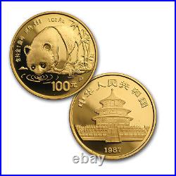 1987 China 5-Coin Gold Panda Proof Set (In Capsule)