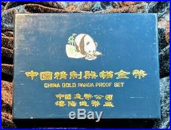 1987 China Gold Panda Proof Set Original Box & COA