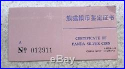 1987 China Panda 2 Coin. 999 Silver Proof Set