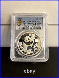 1987 China Panda 2 Coin Silver Proof Set 10 & 50 Yuan Coins