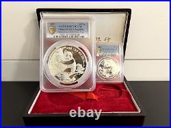 1987 China Panda 2 Coin Silver Proof Set 10 & 50 Yuan Coins